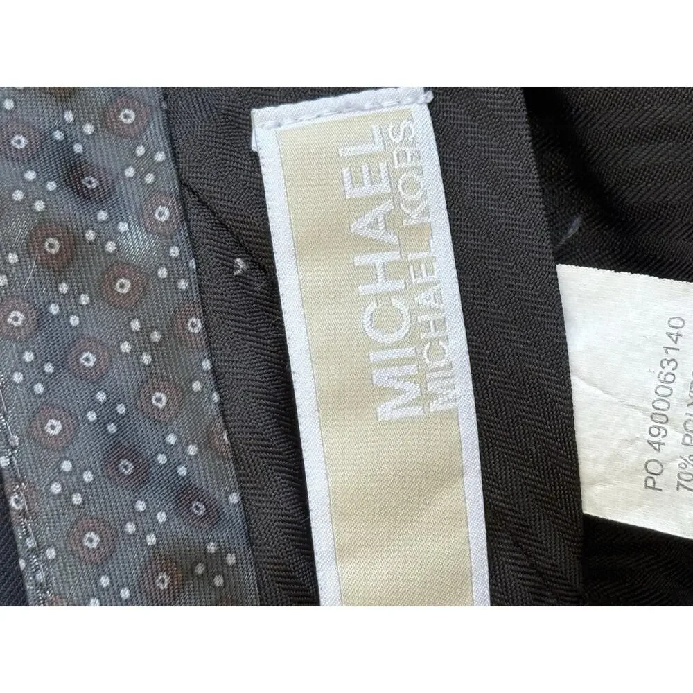 Michael Kors Women’s Blue Flat Front Stretch Dress Pants Size‎ L 36x32